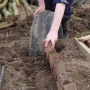 Laying cut tractor tyre