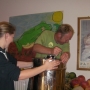 Taking off & spinning the bee honey harvest (4)
