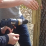 Drilling chicken enclosure latch
