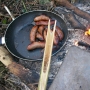 Elder fork, bangers & charcoal tin