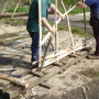 Weaving hurdle binders around stakes