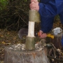 Whittling handle surface using billhook